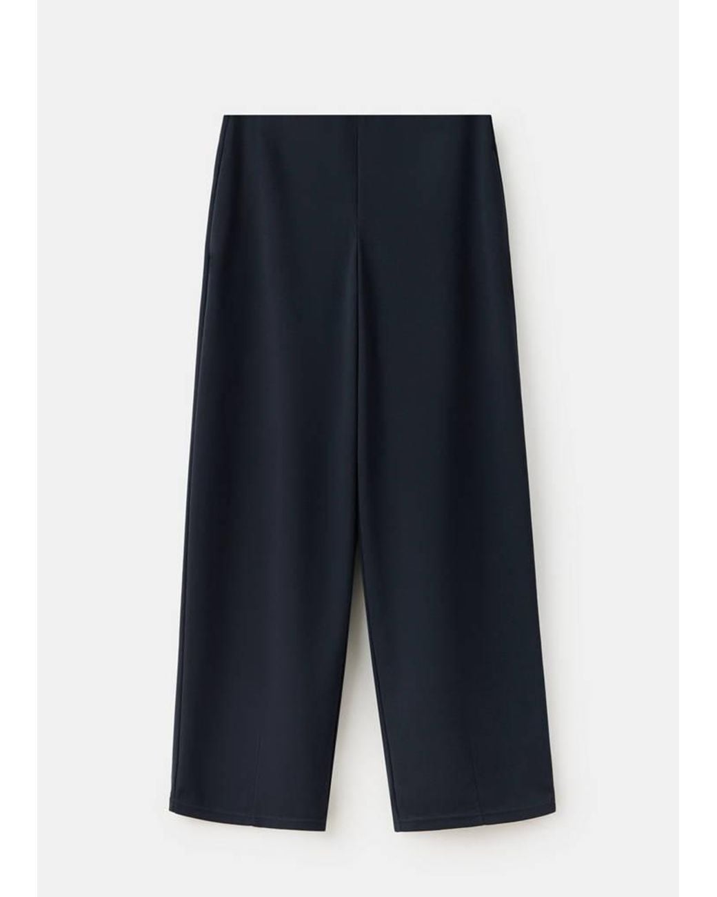 Mango Black Straight Mid-Rise Trousers