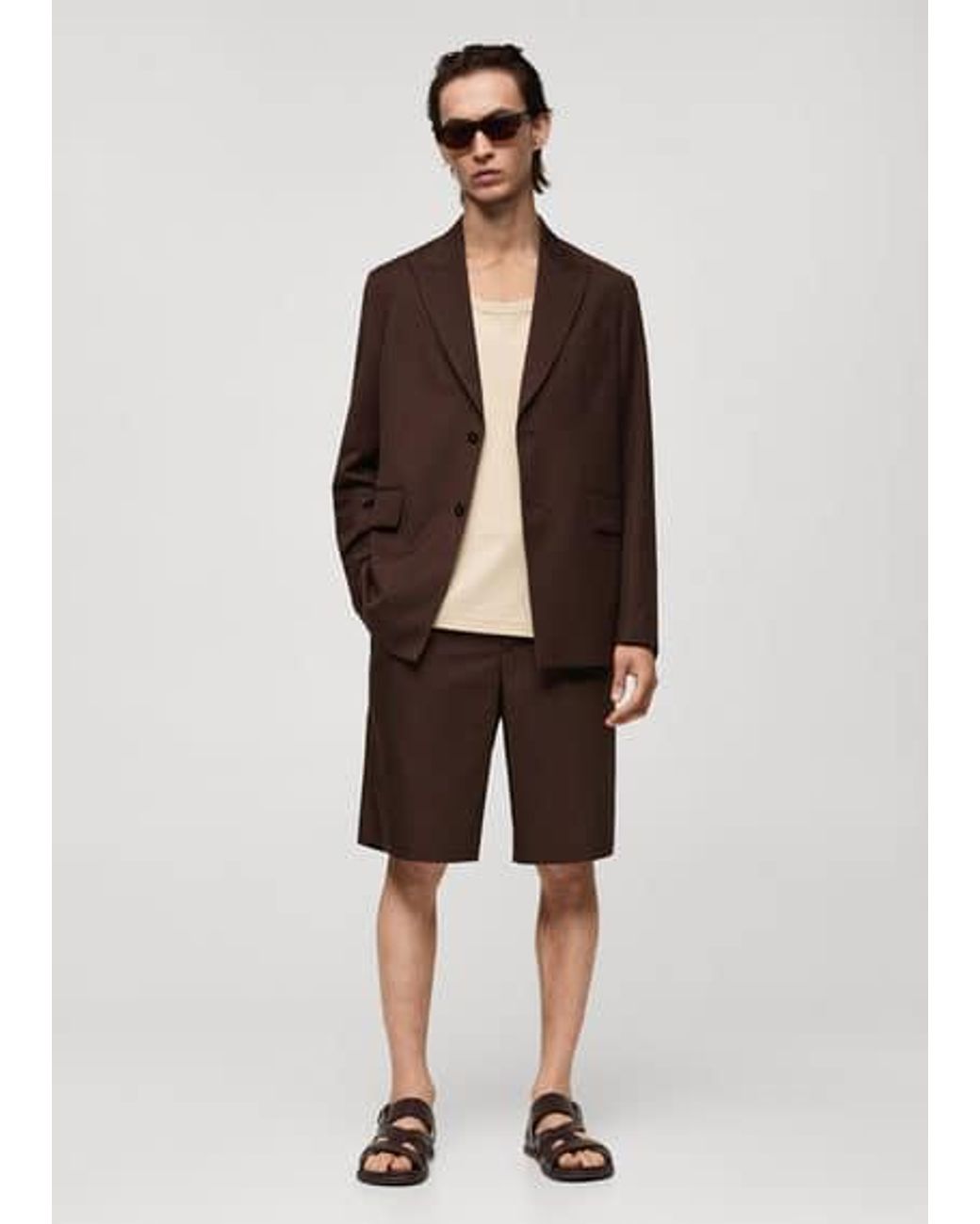 Mango Relaxed Cotton Bermuda Shorts in Natural for Men Lyst UK