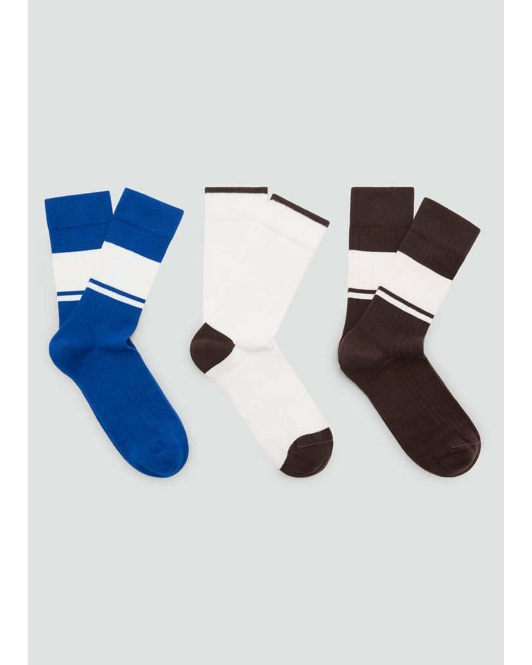 Mango Blue 3 Pack Mixed Socks for men