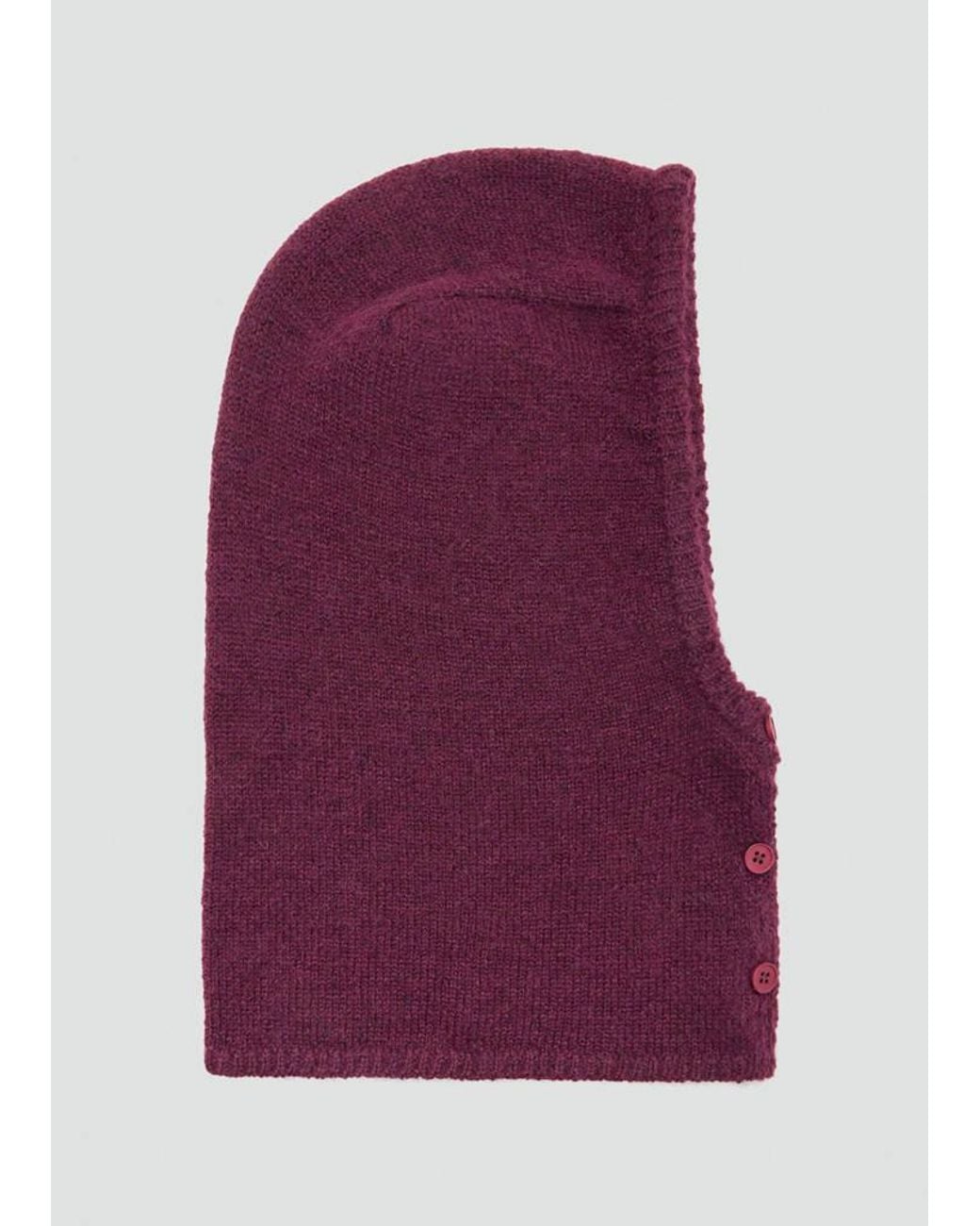 Mango Purple Balaclava Knit Buttons