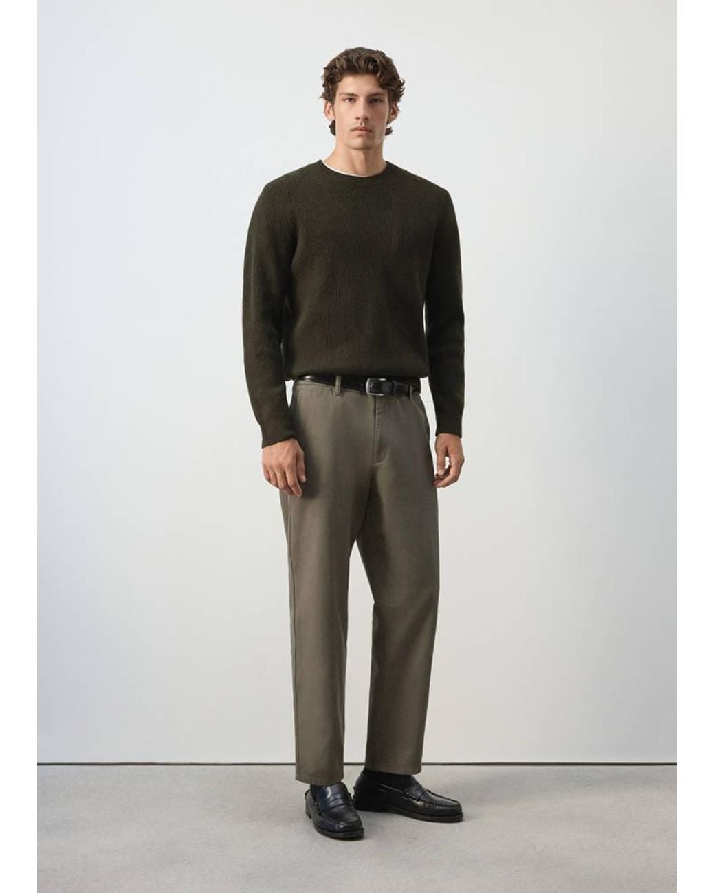 Mango Multicolor Relaxed Fit Trousers 100% Cotton for men