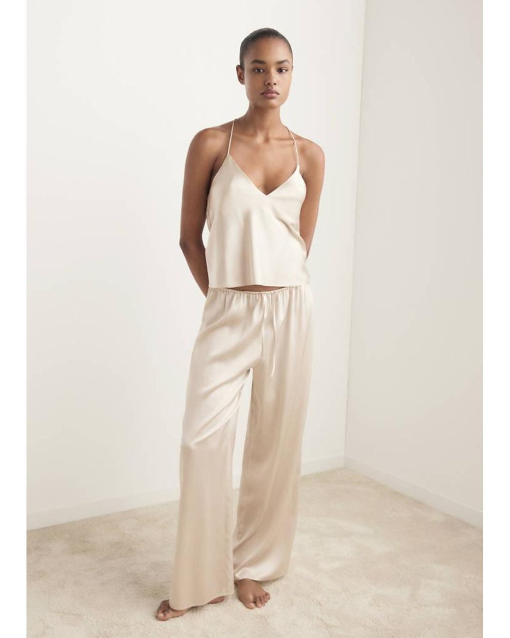Mango Natural Silk Pyjama Top