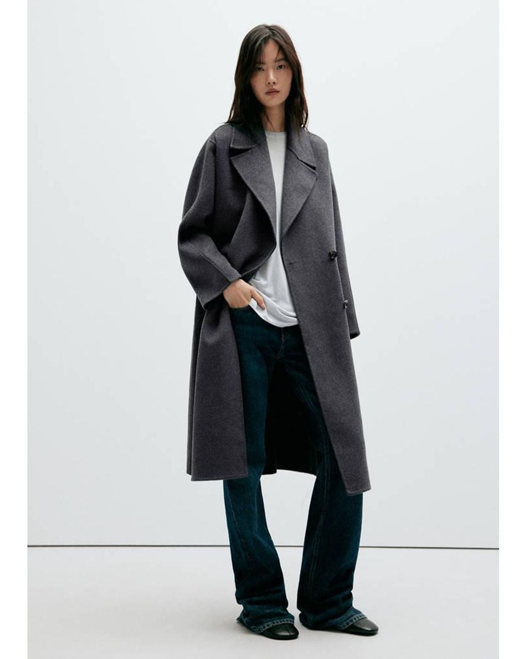 Mango Multicolor Handmade Oversized Wool Coat