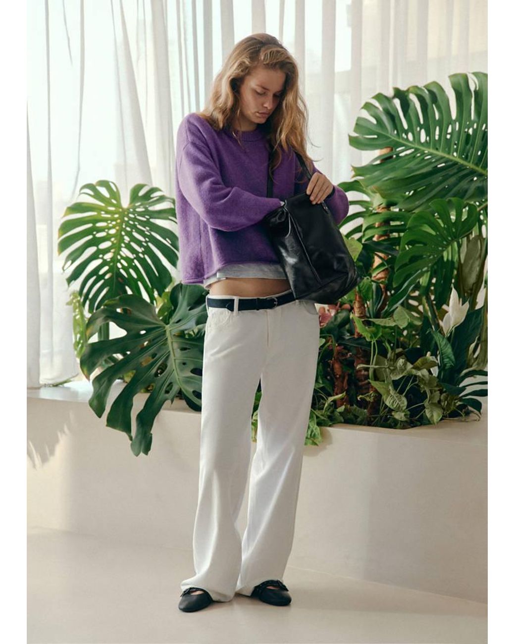 MANGO TEEN Green Round-Neck Knitted Sweater