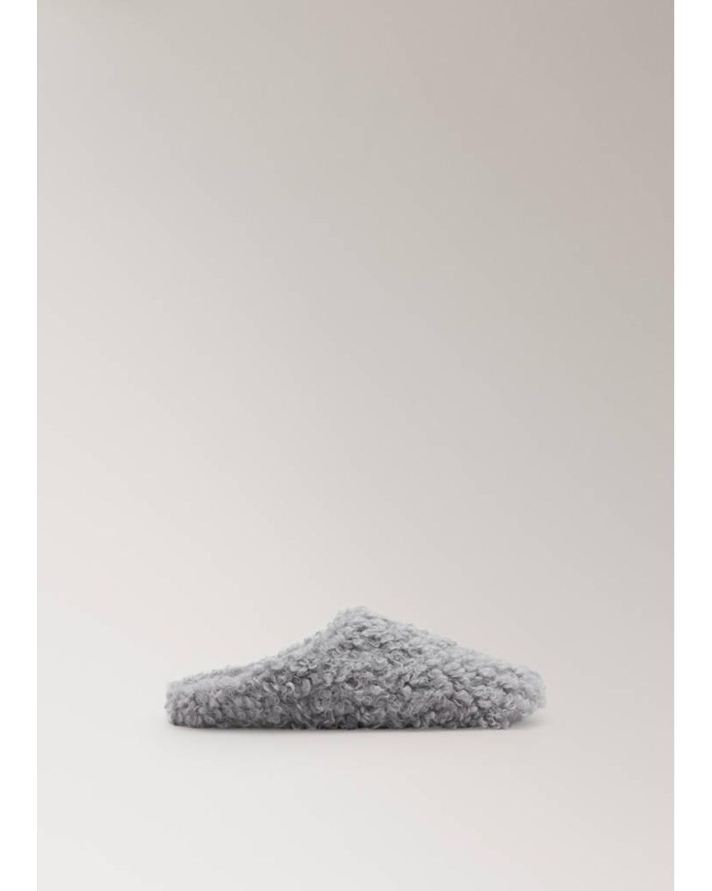 Mango Gray Shearling-Slipper