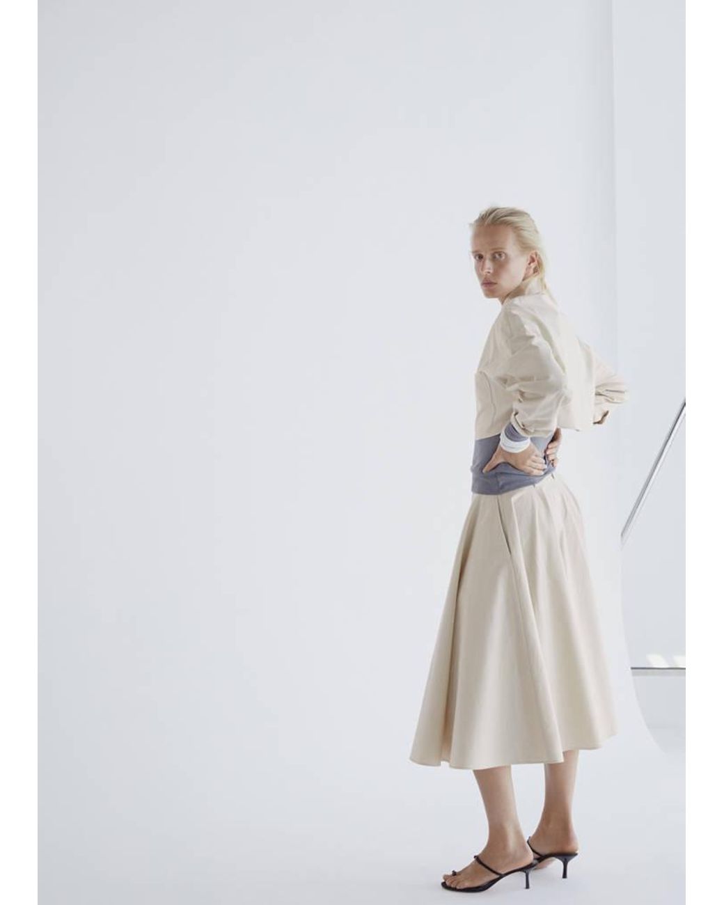 Mango White Cropped Jacket With Pockets