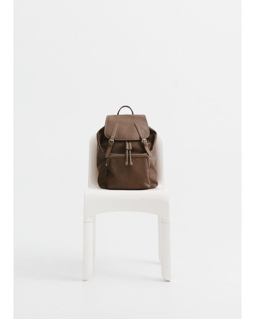 Mango Leather effect Backpack in White for Men Lyst UK