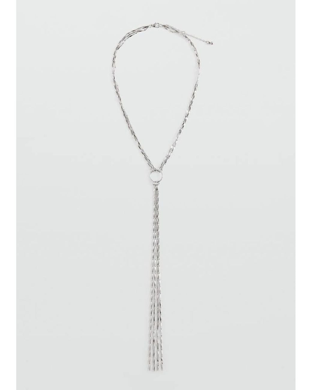 MANGO TEEN White Pendant Chain Necklace