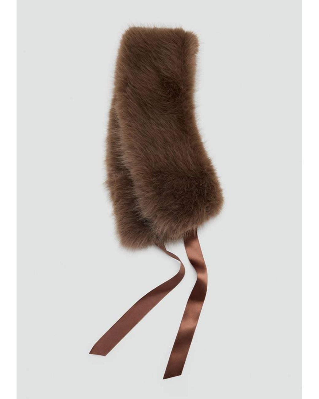 MANGO TEEN Natural Faux-Fur Scarf With A Bow