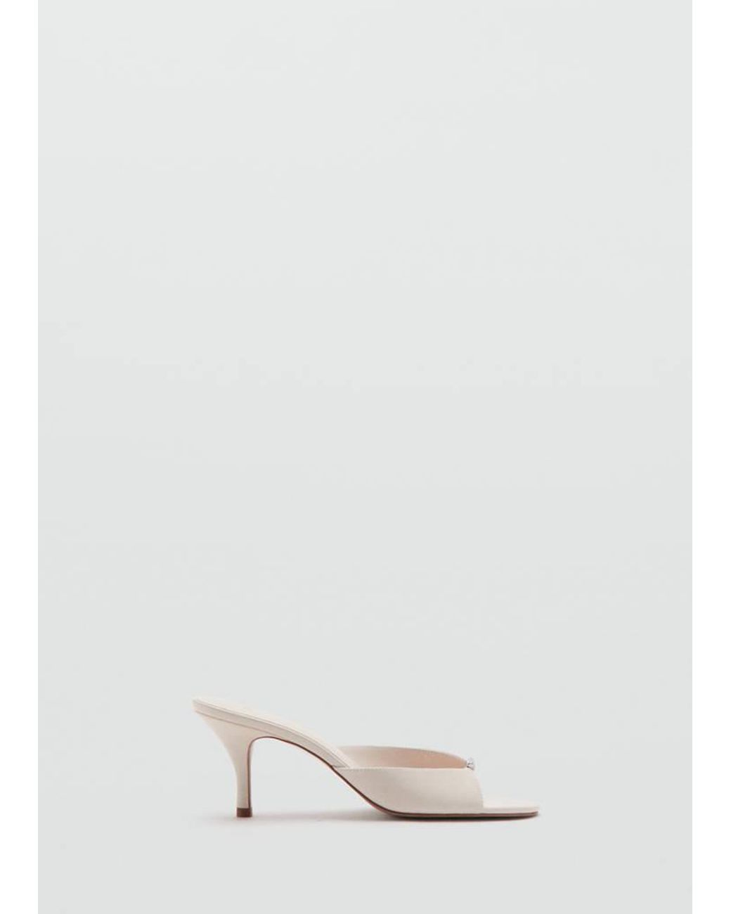 Mango Natural Heeled Sandals With Metallic Detail