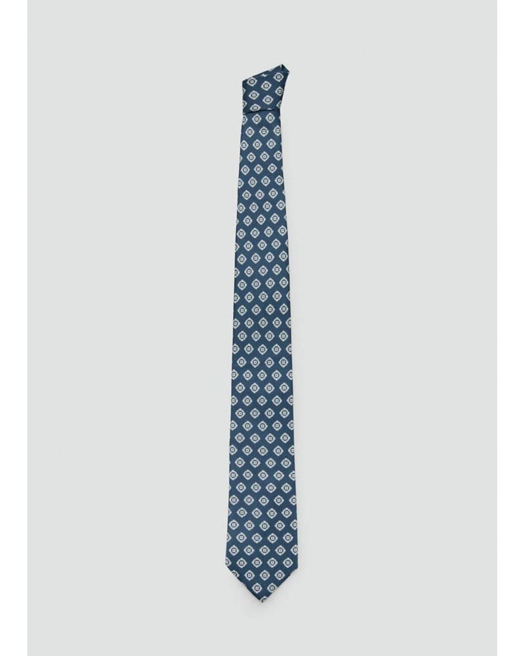 Mango Blue 100% Silk Patterned Tie for men