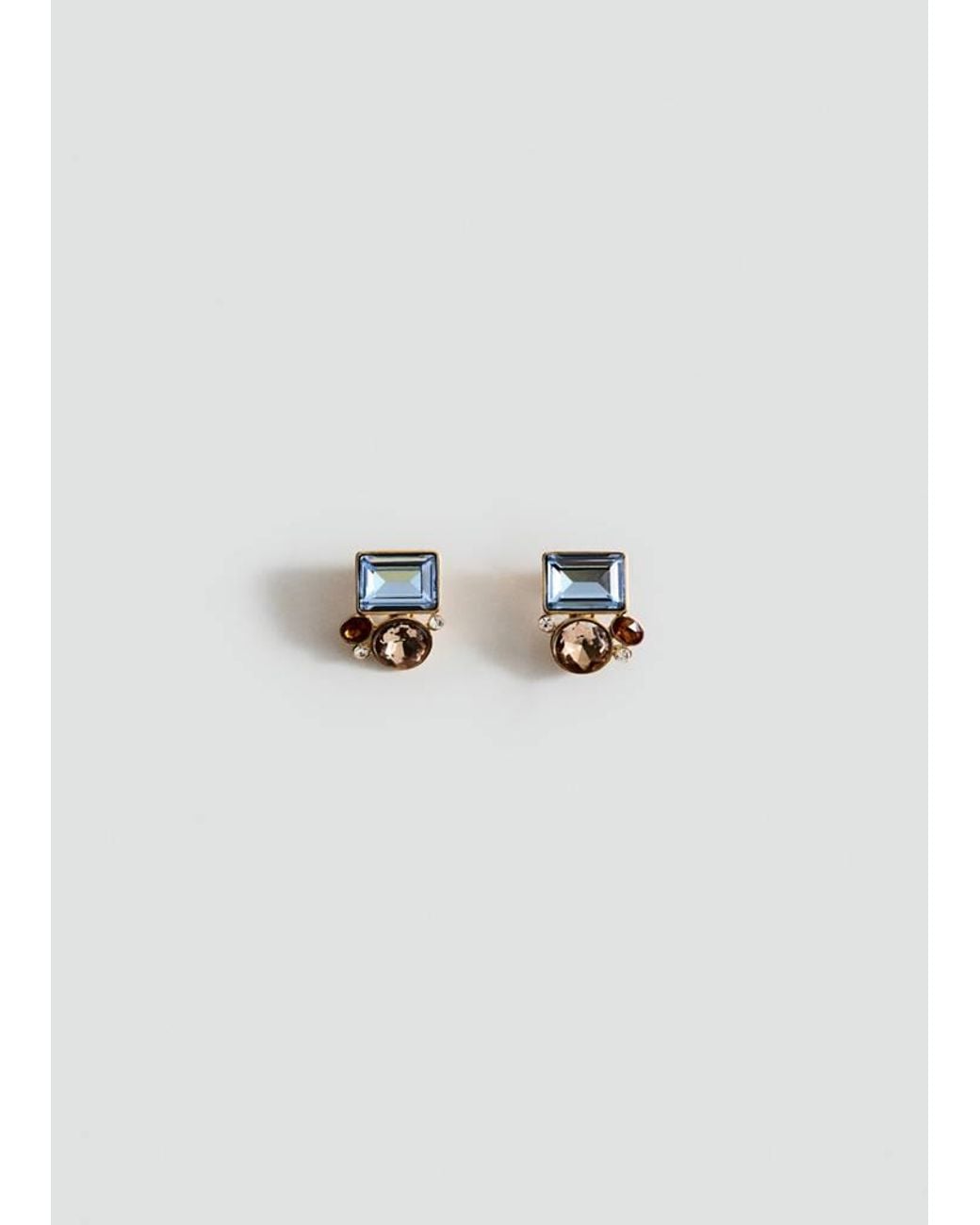 Mango White Combined Crystal Earrings