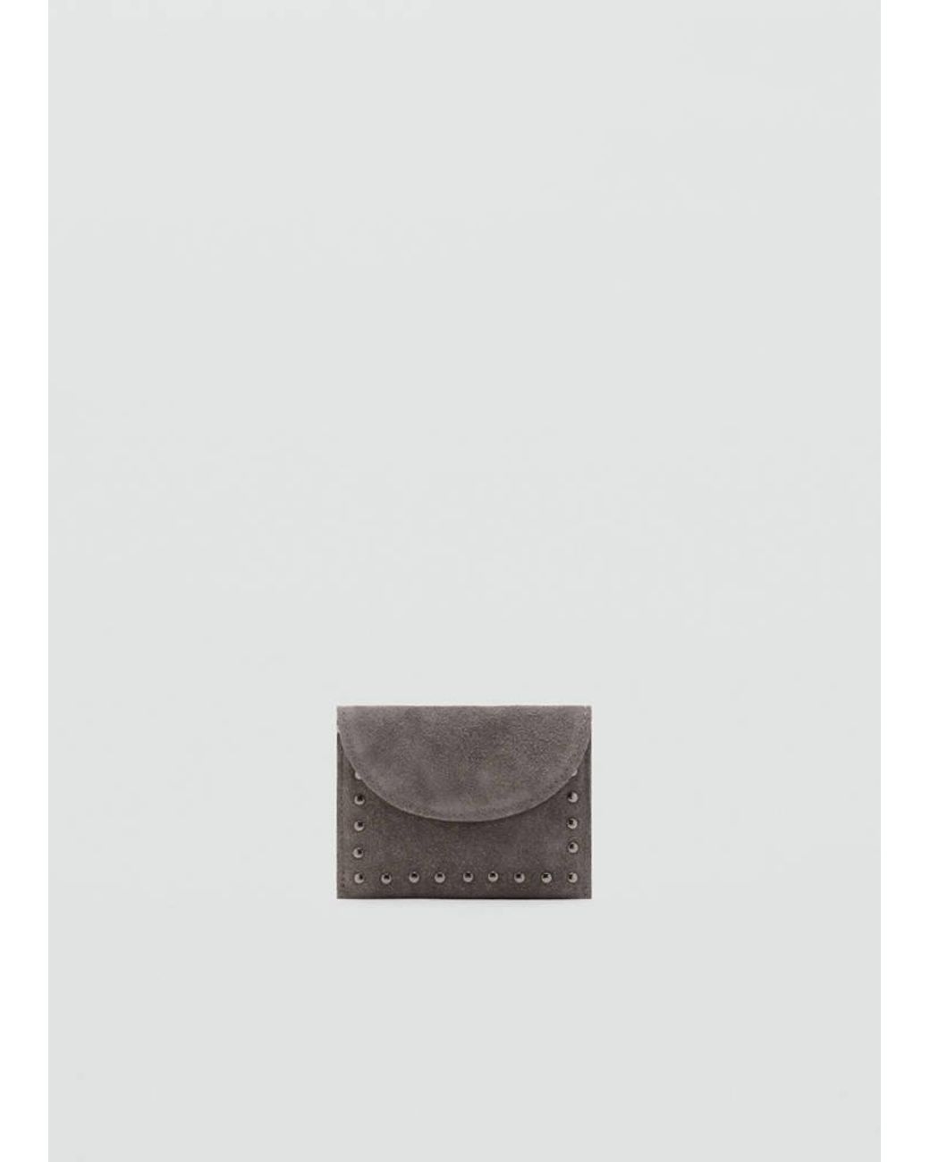 MANGO TEEN White Suede Cardholder With Studs