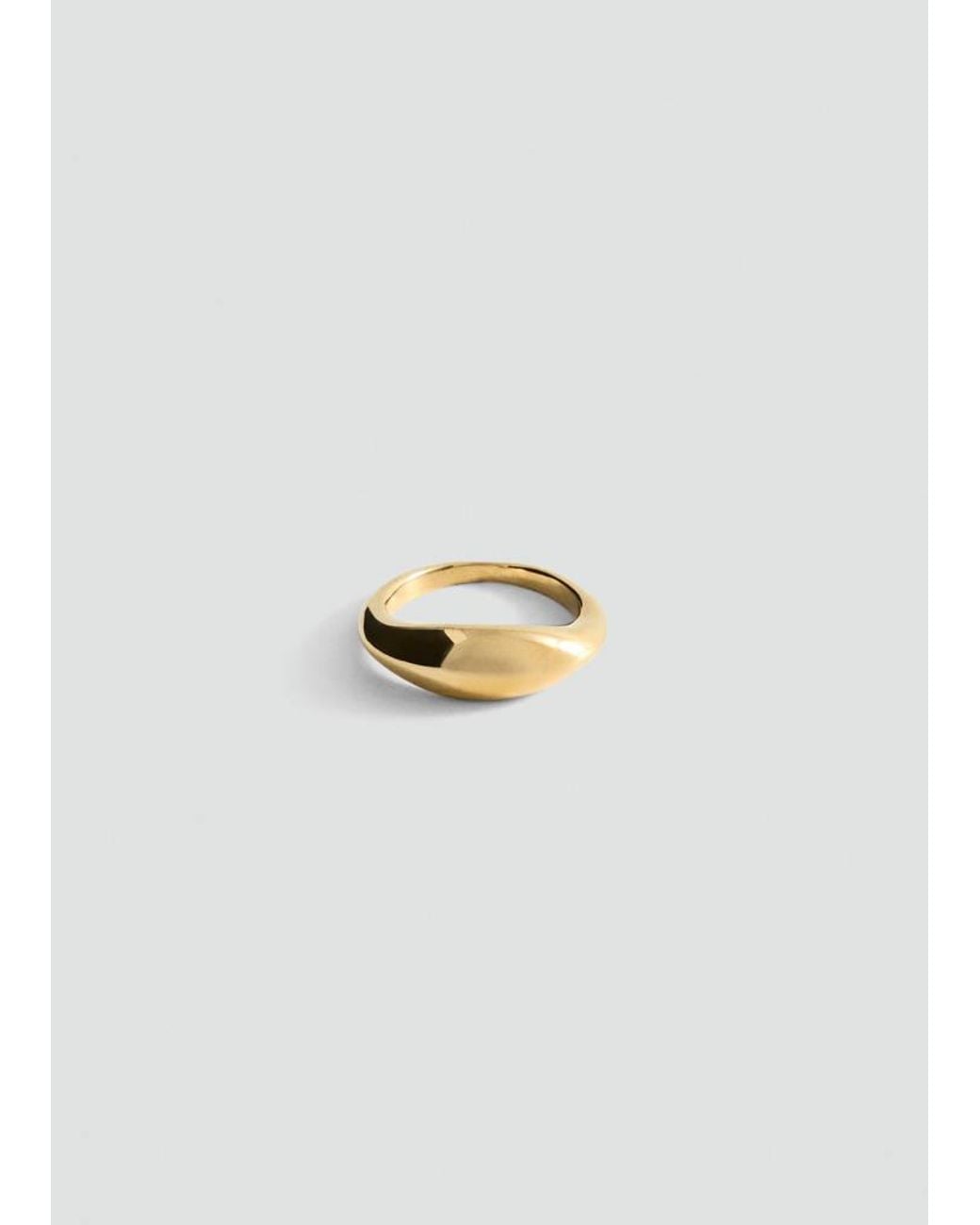 Mango White Stainless Steel Statement Ring