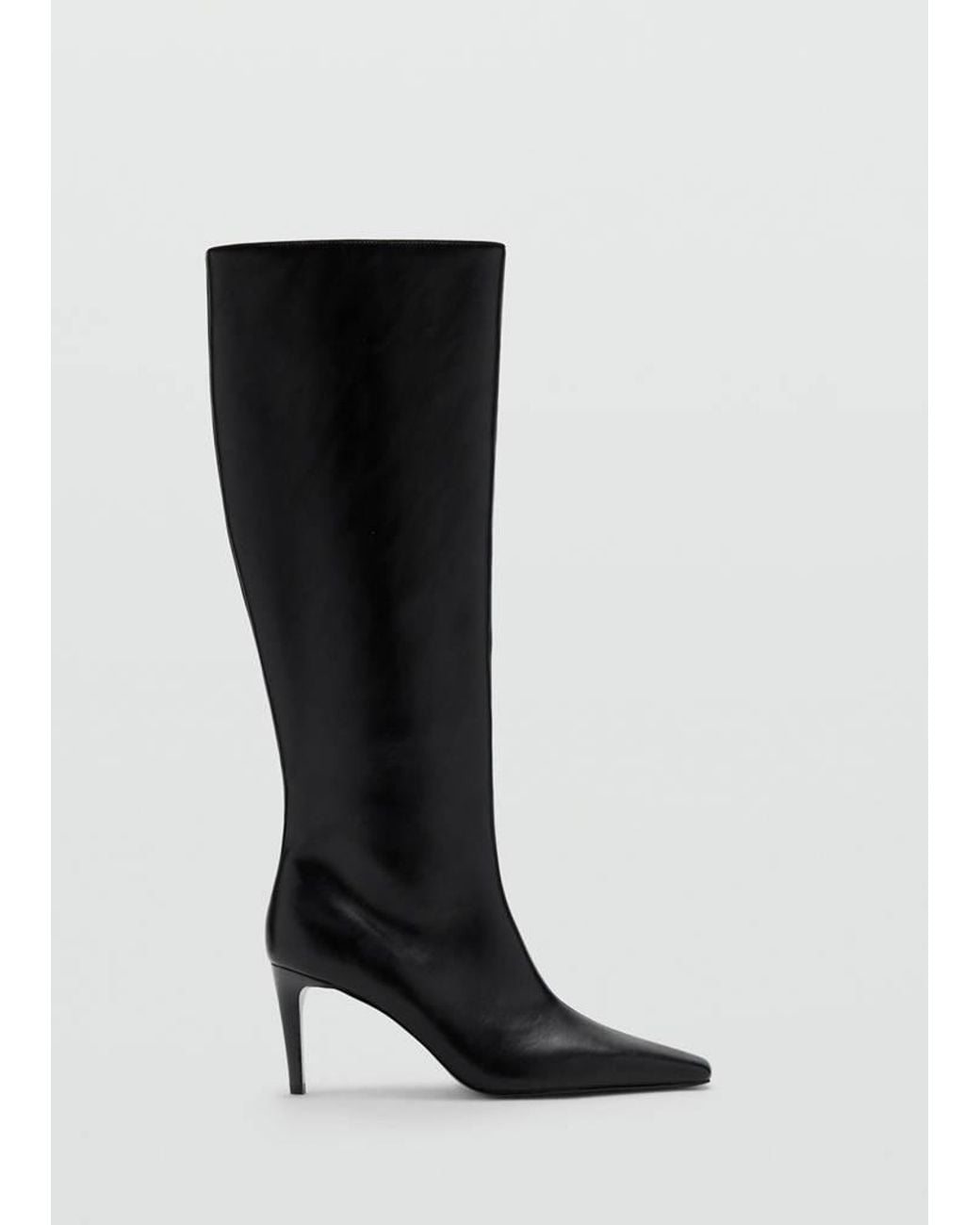 Mango Black High Stiletto Heel Boot