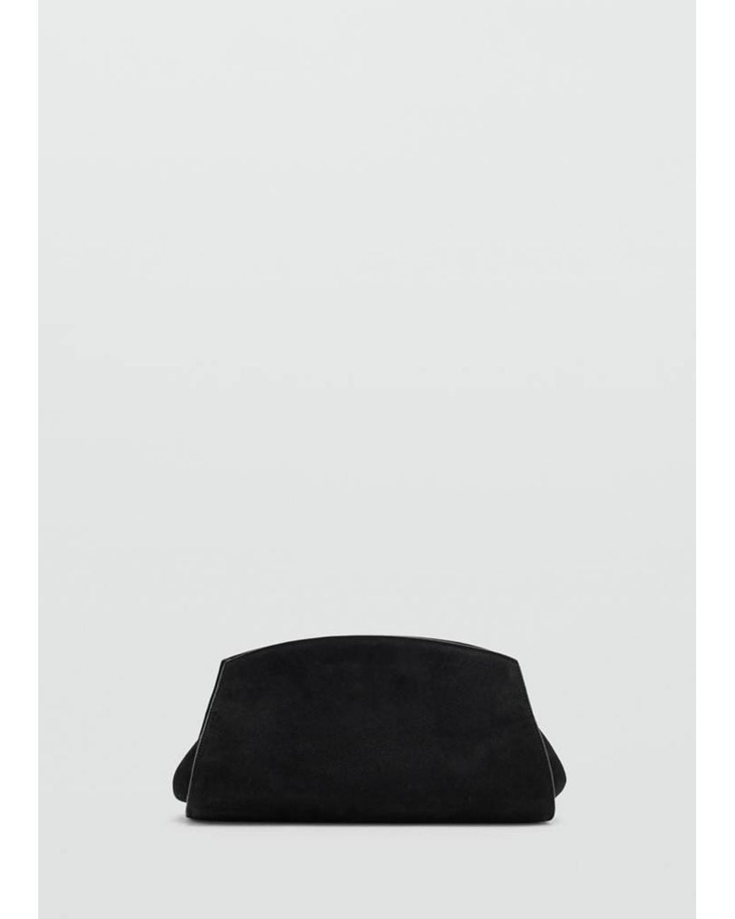 Mango Black Leather Suede Shoulder Bag