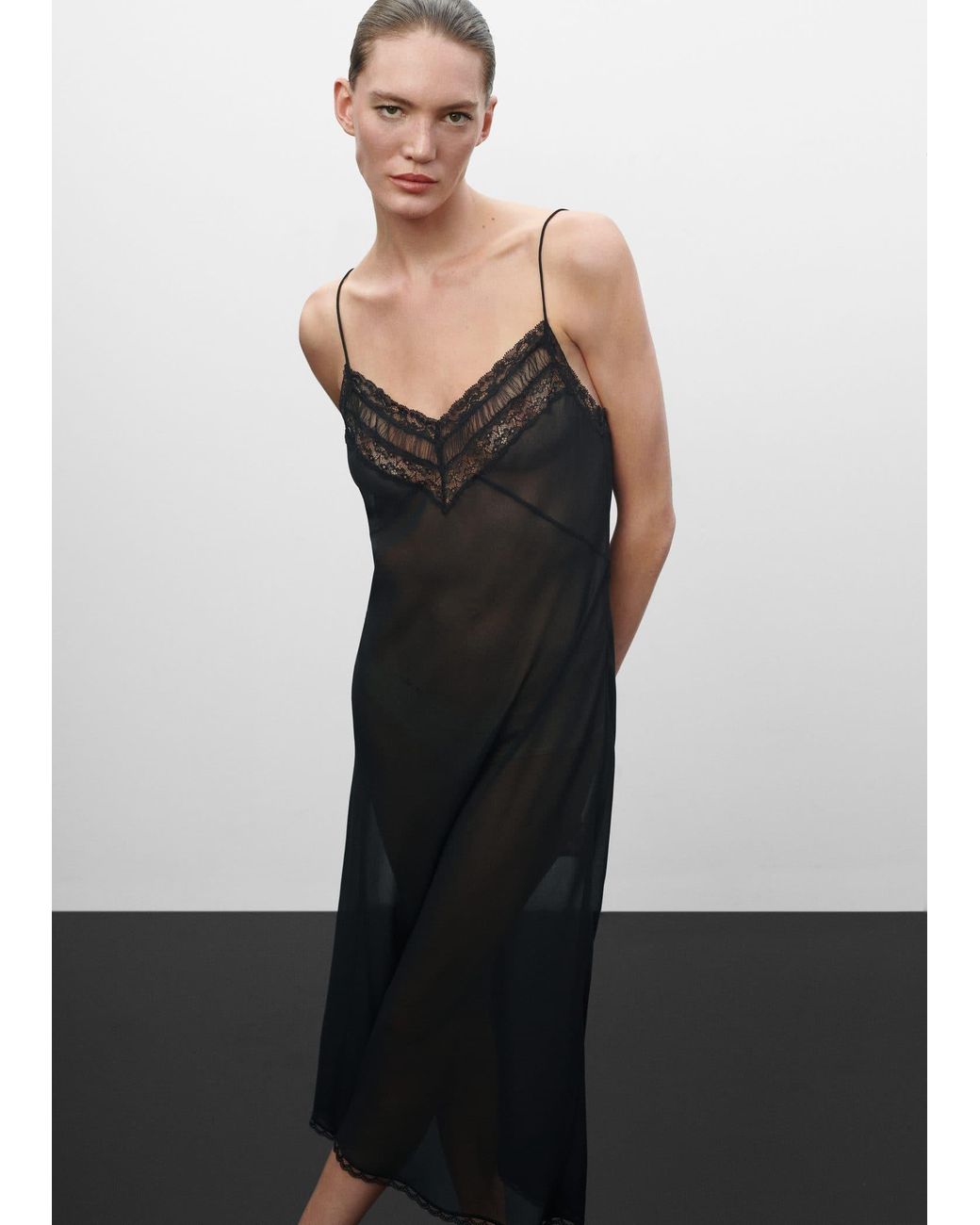 Lingerie dress black top