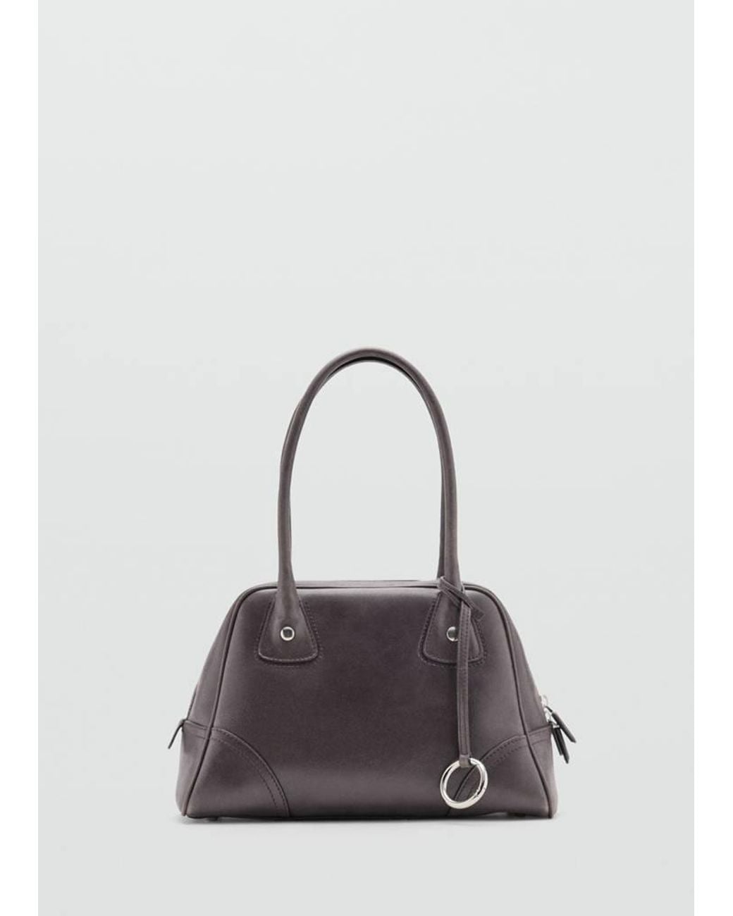 Mango Brown Leather Bowling Bag