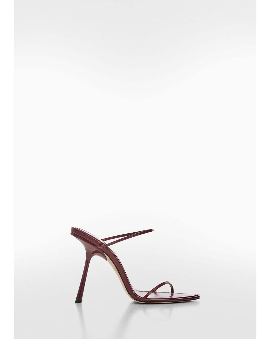 Mango Leather Sandal With Inclined Heel in Green Lyst UK