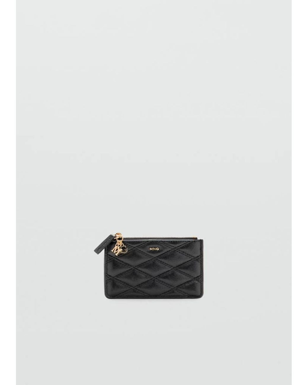 Mango White Quilted Leather-Effect Coin Purse With Metal Charm