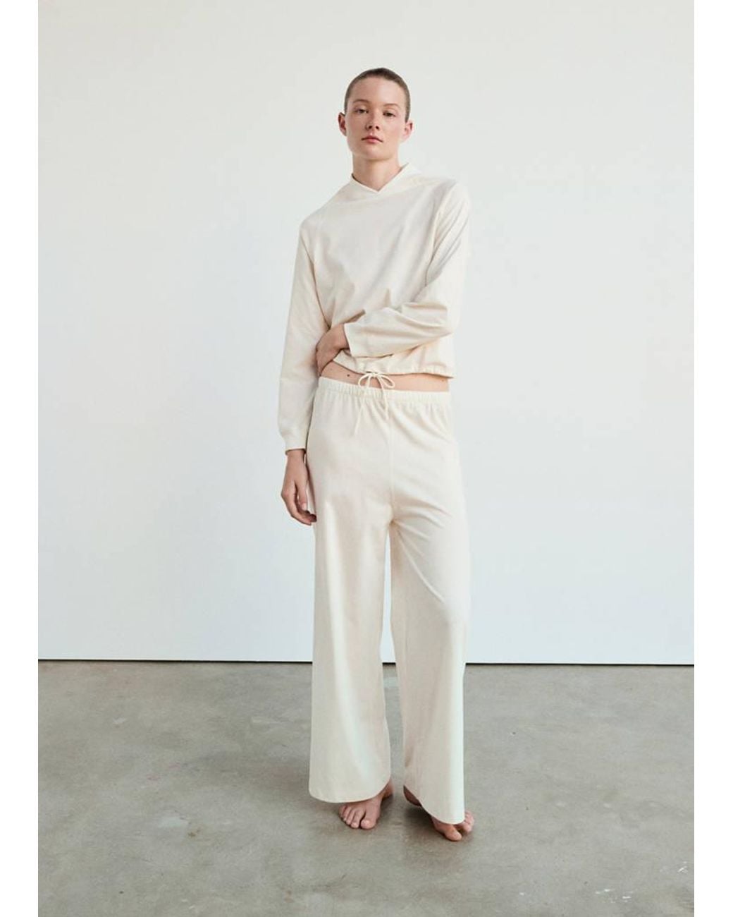 Mango White Straight Cotton Trousers With A Soft Finish