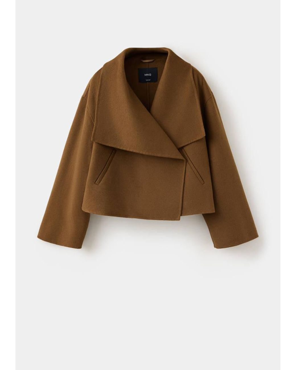 Mango Blue Wool-Blend Jacket With Lapels