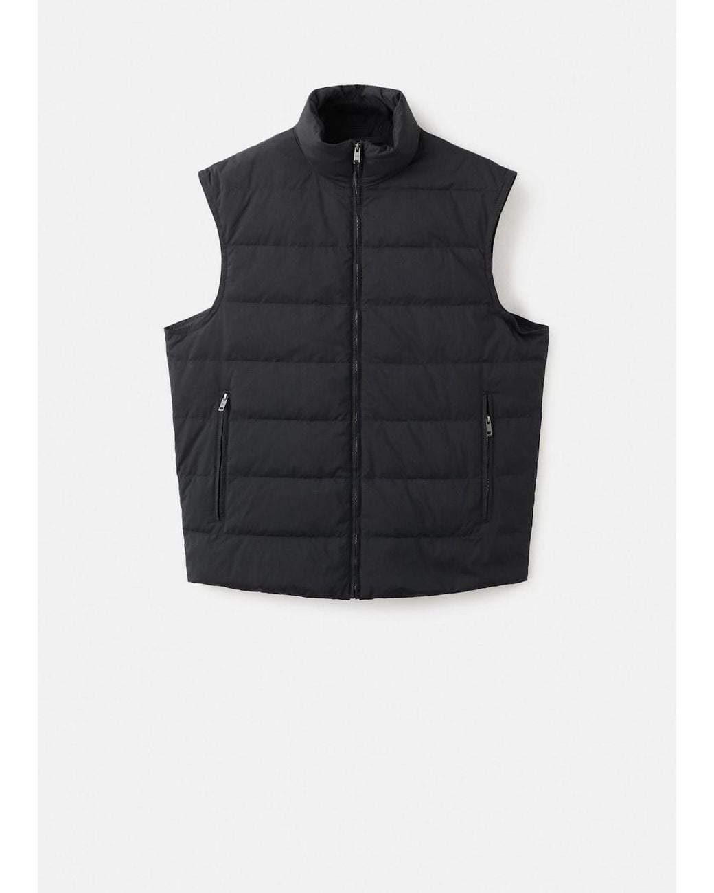 Mango Black Quilted Waistcoat With Down And Feather Filling for men