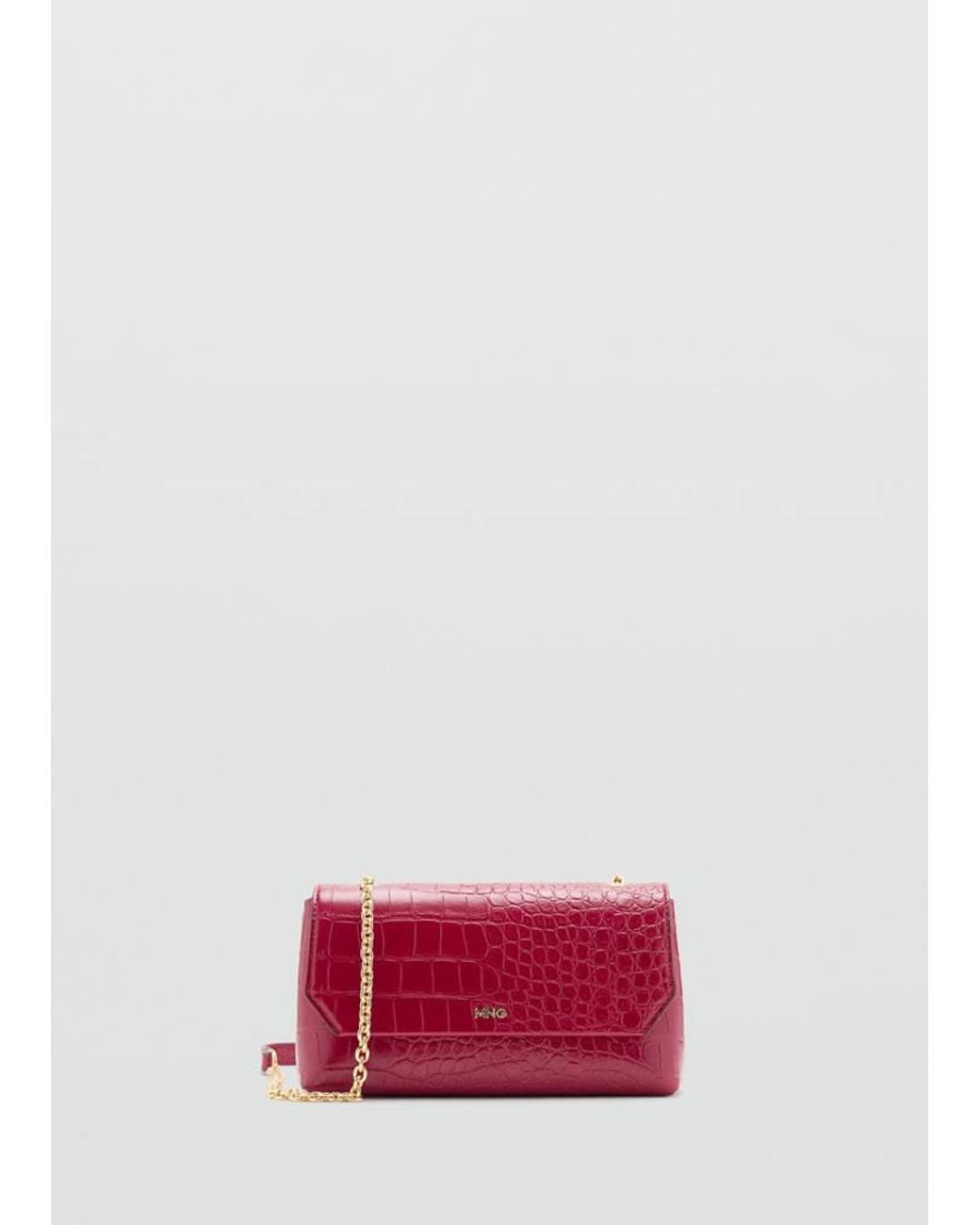 Mango Red Croco Crossbody Bag