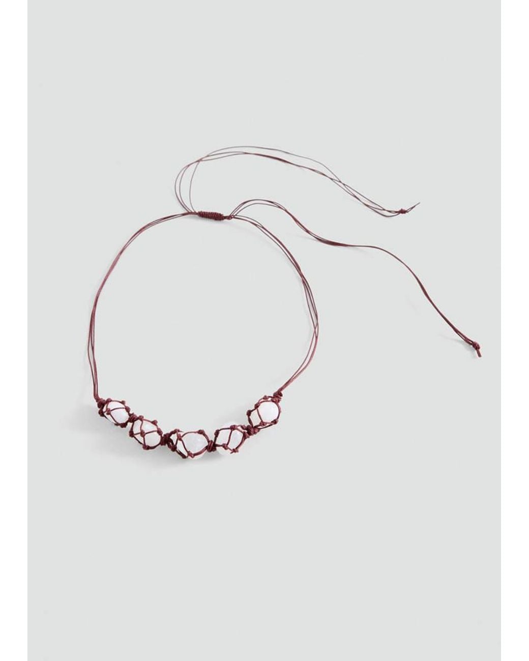 MANGO TEEN Metallic Necklace With Natural Stones