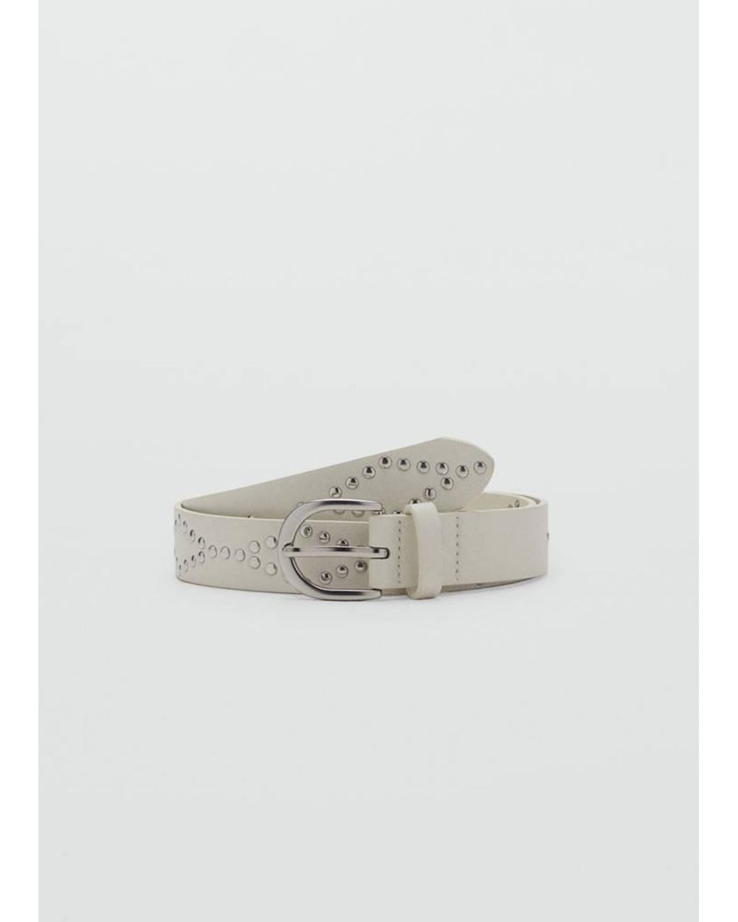 MANGO TEEN White Studded Belt