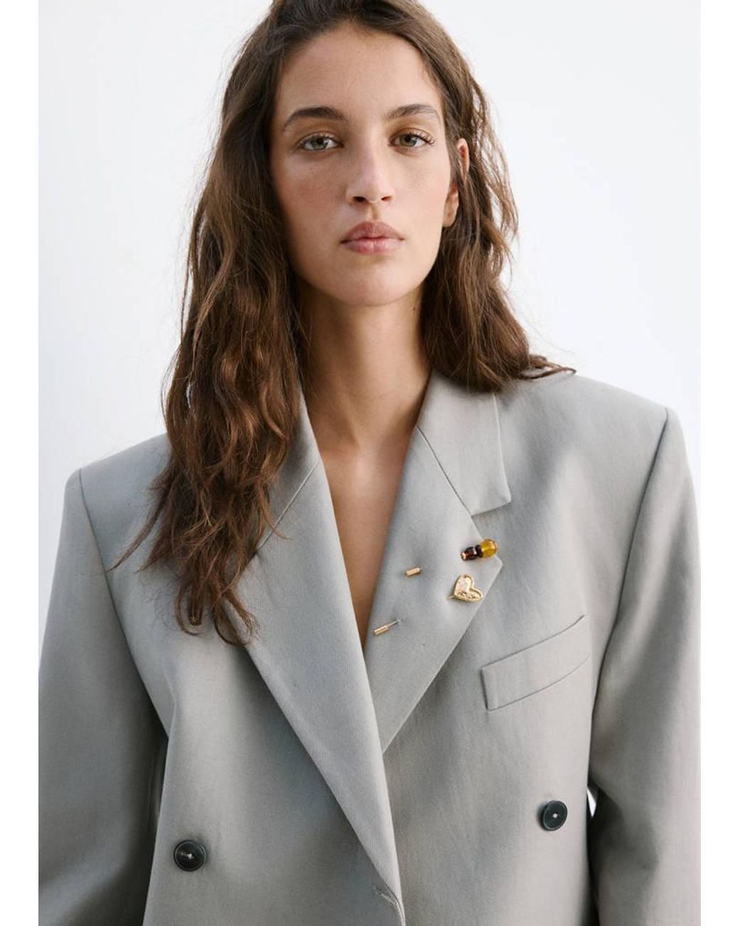 Mango Gray Set Of 3 Combined Brooches