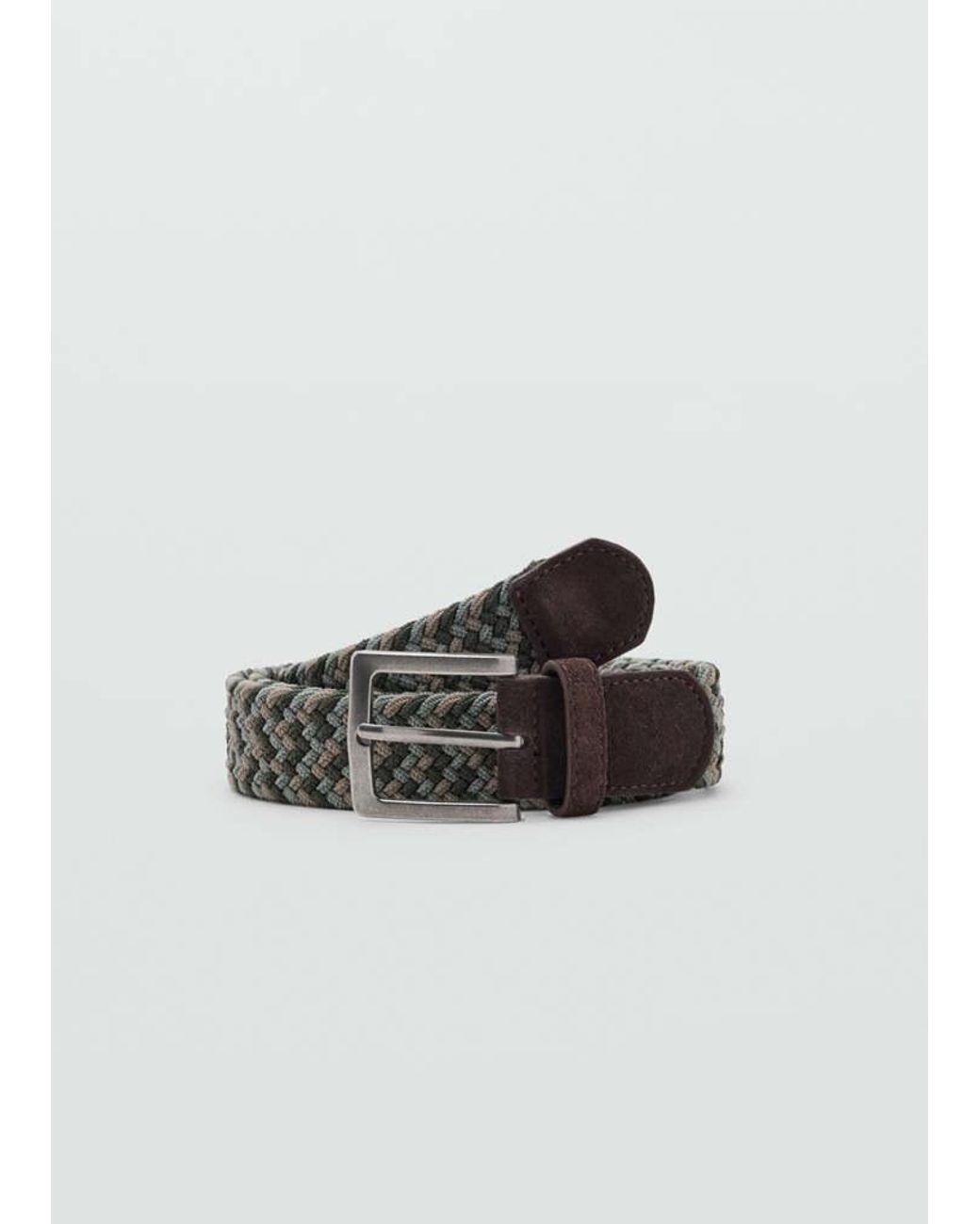MANGO TEEN Green Braided Belt Colours for men
