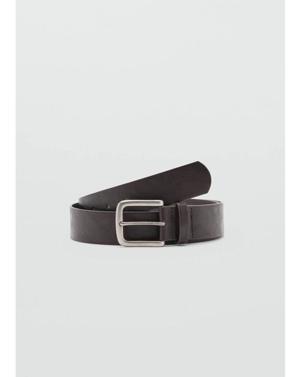 MANGO TEEN Brown Faux-Leather Belt for men