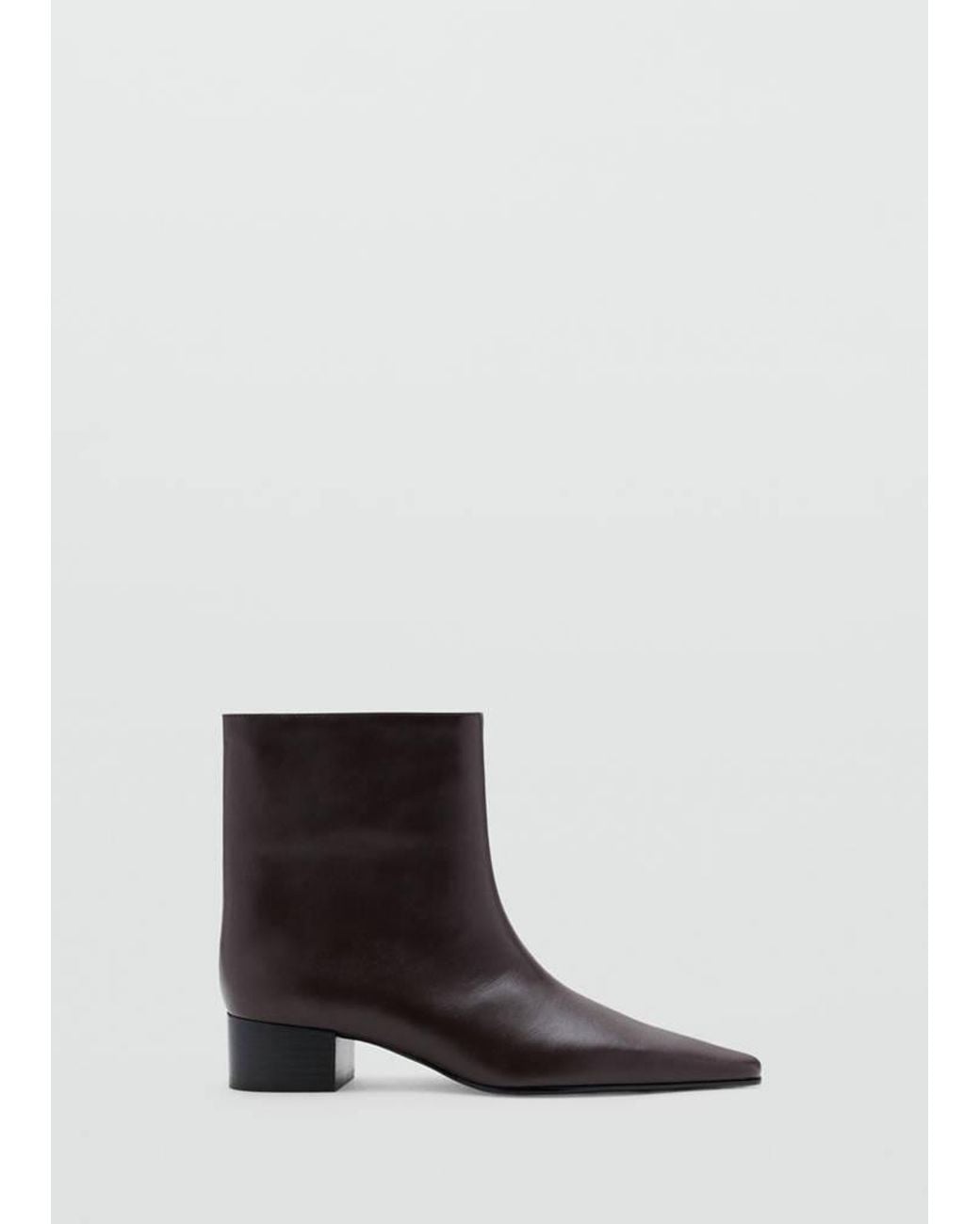 Mango White Pointed Heel Ankle Boot