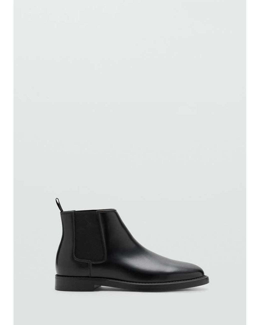 Mango White Faux-Leather Chelsea Ankle Boots for men
