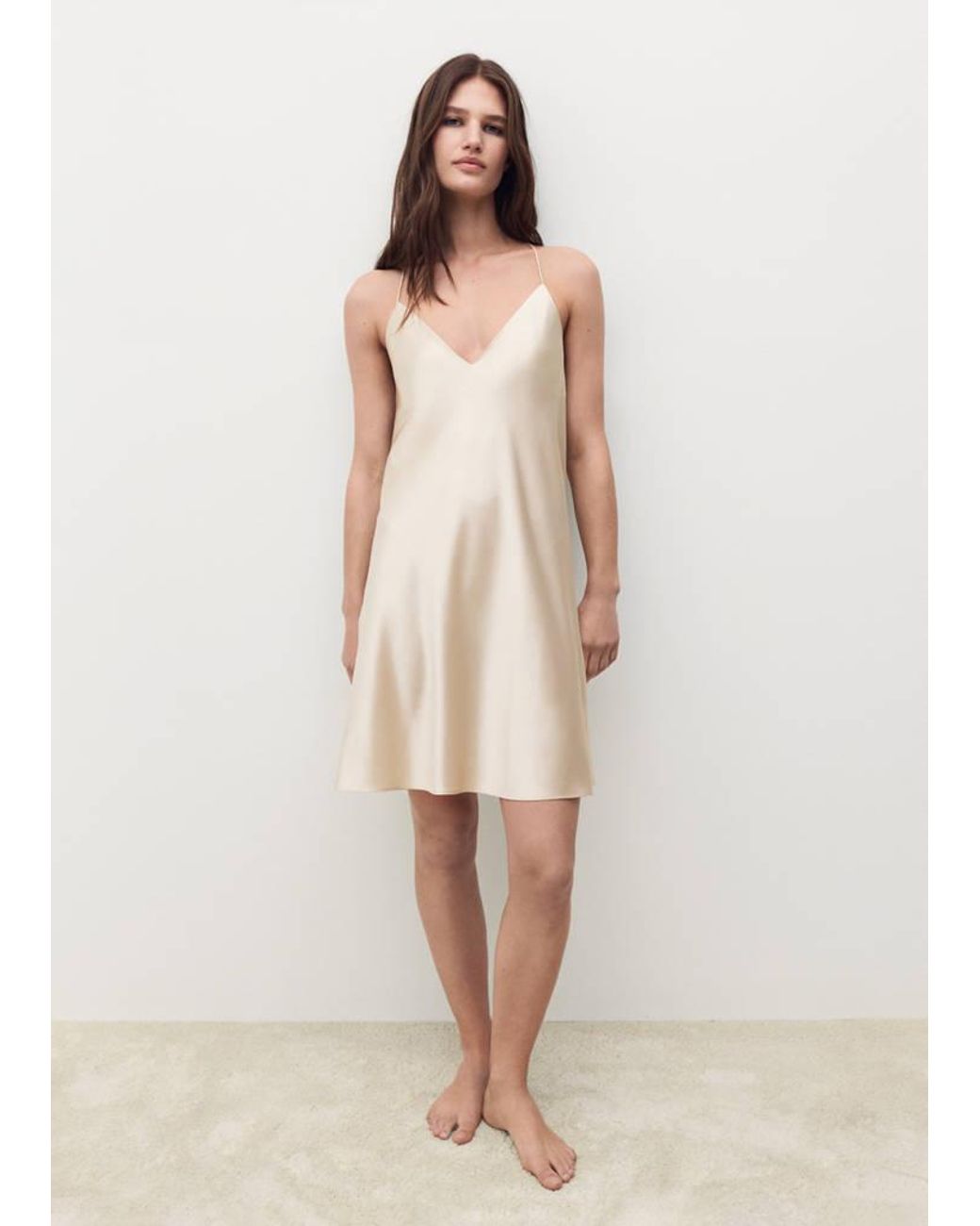 Mango Natural Silk Strapless Nightgown