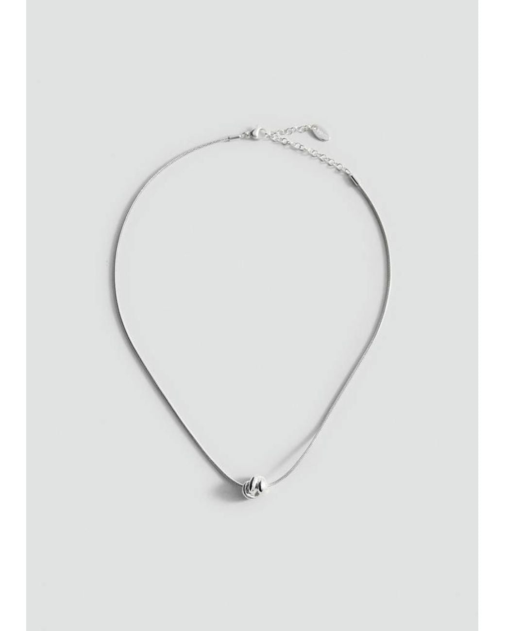 Mango White Stainless Steel Bead Necklace