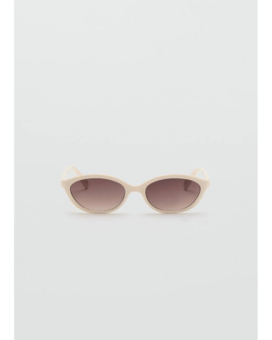 Mango White Rectangular-Frame Sunglasses