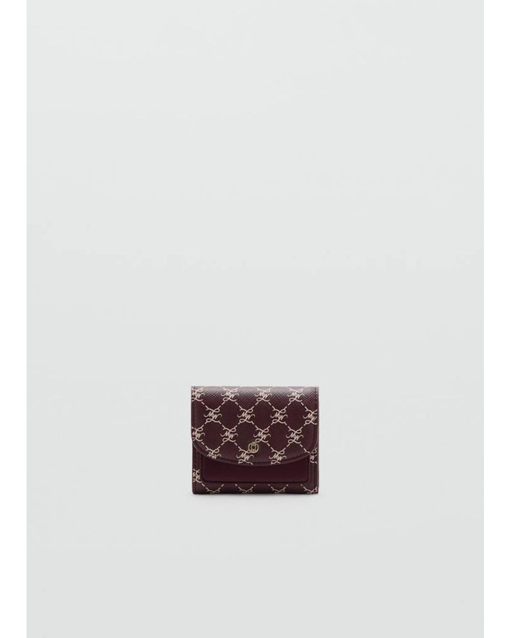 Mango Red Medium Wallet With Logo Print Flap
