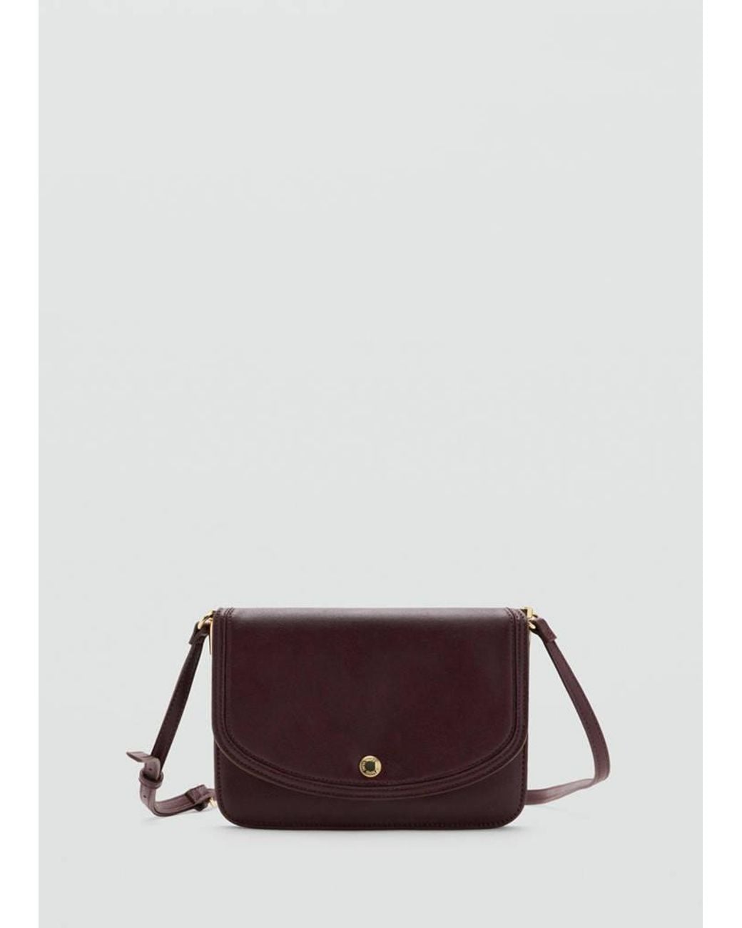 Mango White Square Crossbody Bag Burgundy