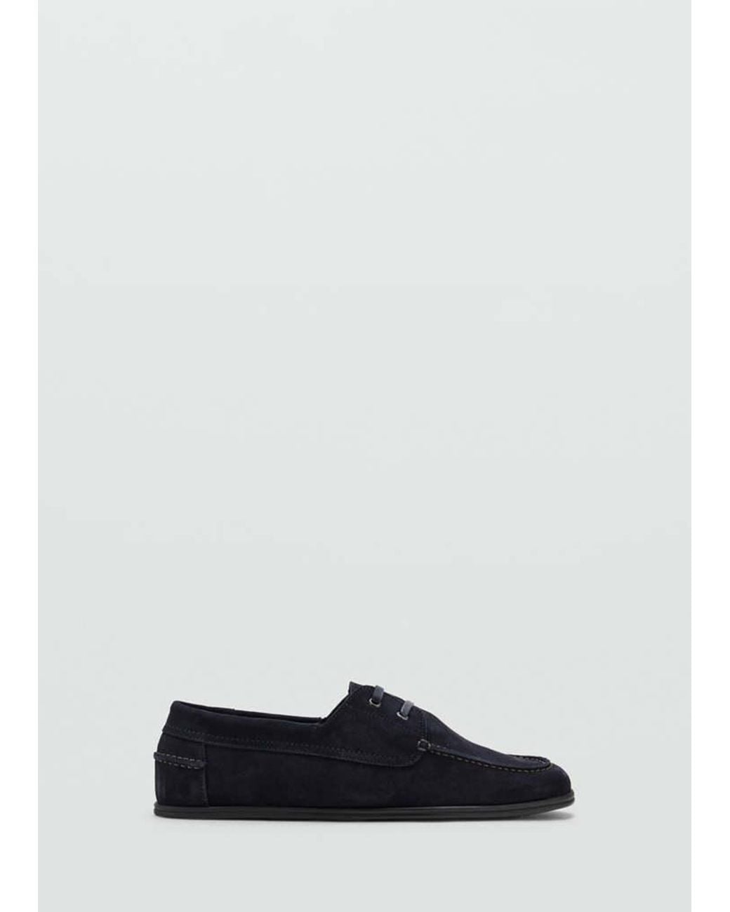 Mango Blue Leather Nautical Shoes for men