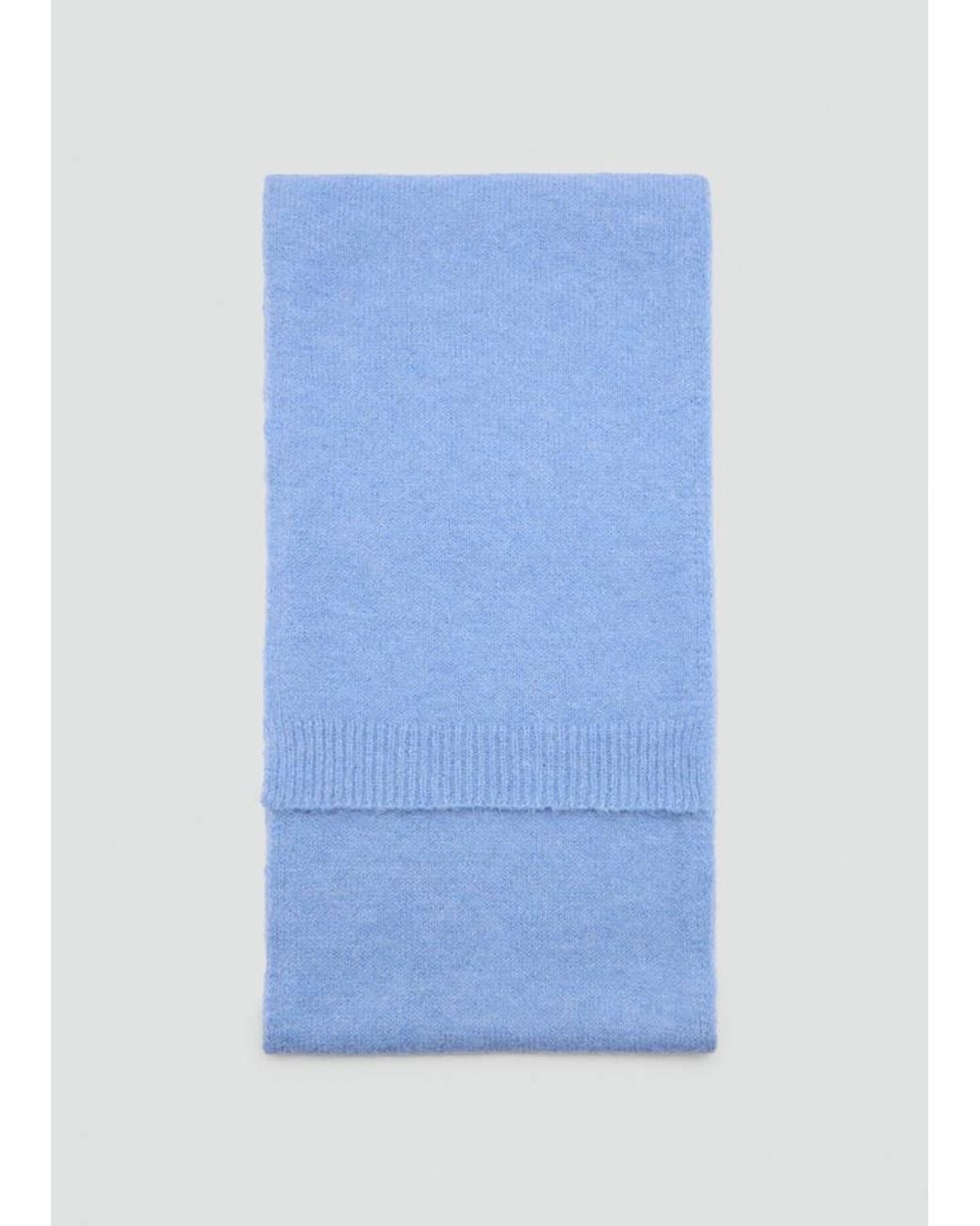 Mango Blue Plain Knitted Scarf