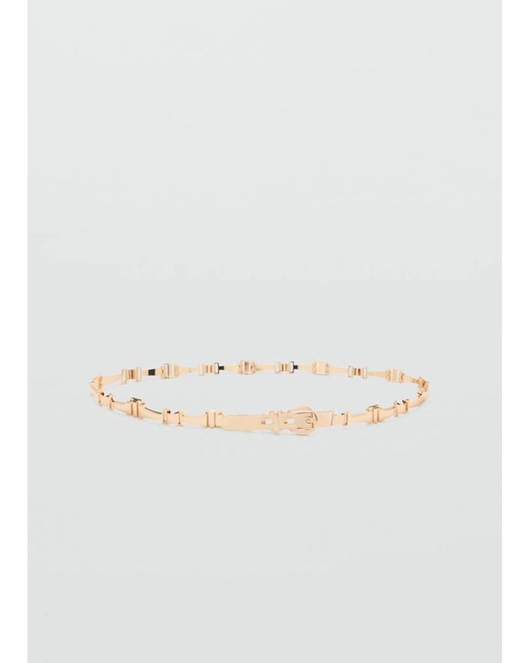 Mango White Metal Link Belt