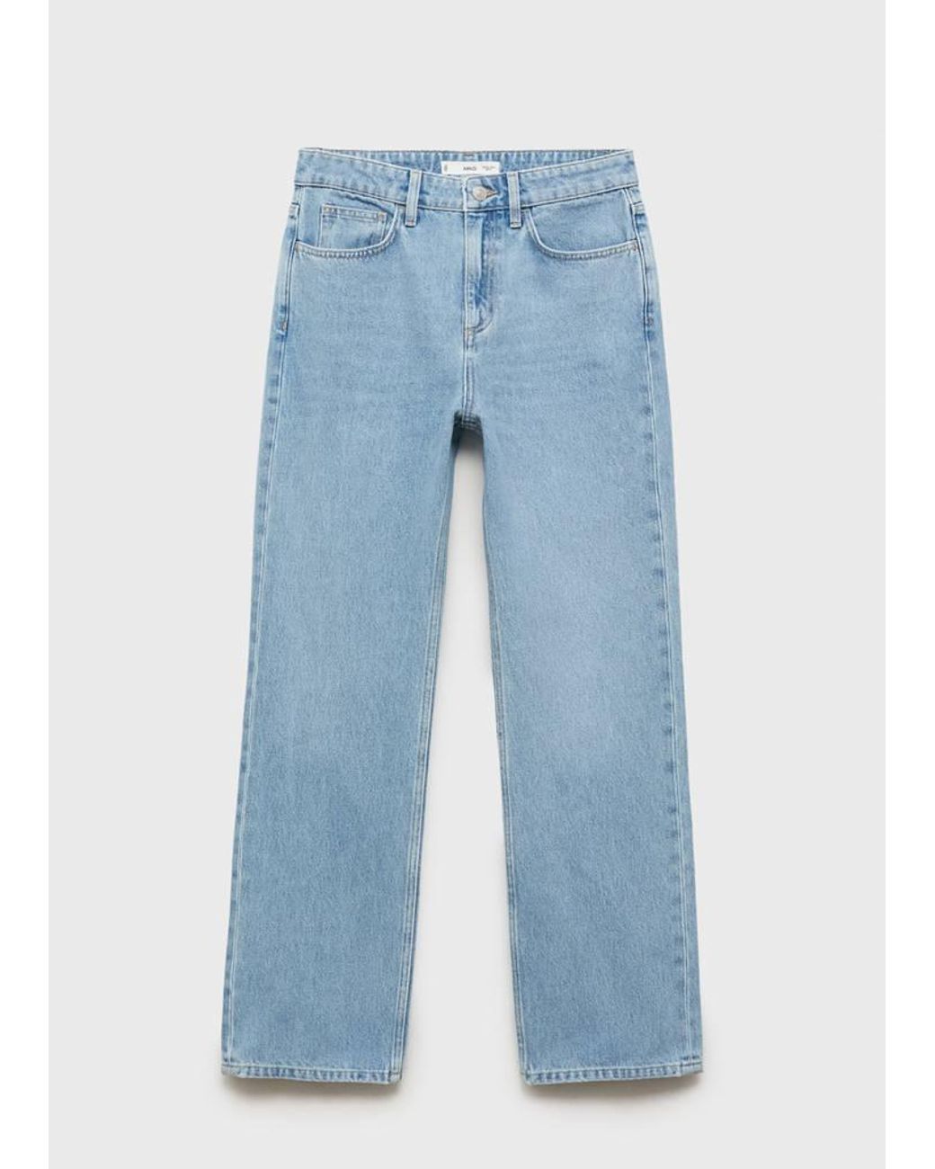 Mango Blue Matilda Medium-Rise Straight-Fit Jeans