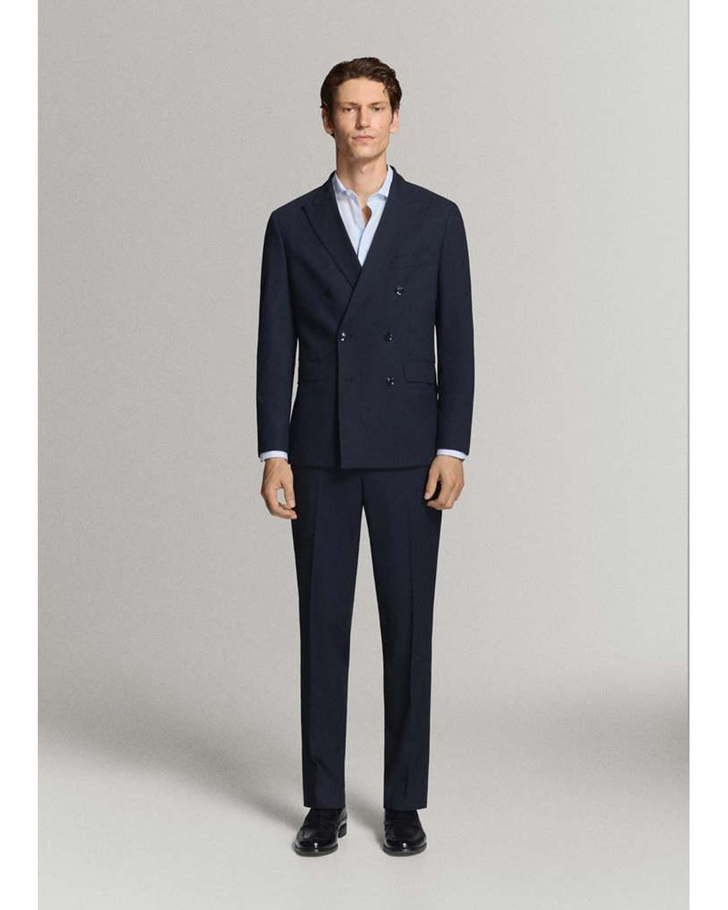 Mango Blue Monaco Slim-Fit Suit Trousers for men