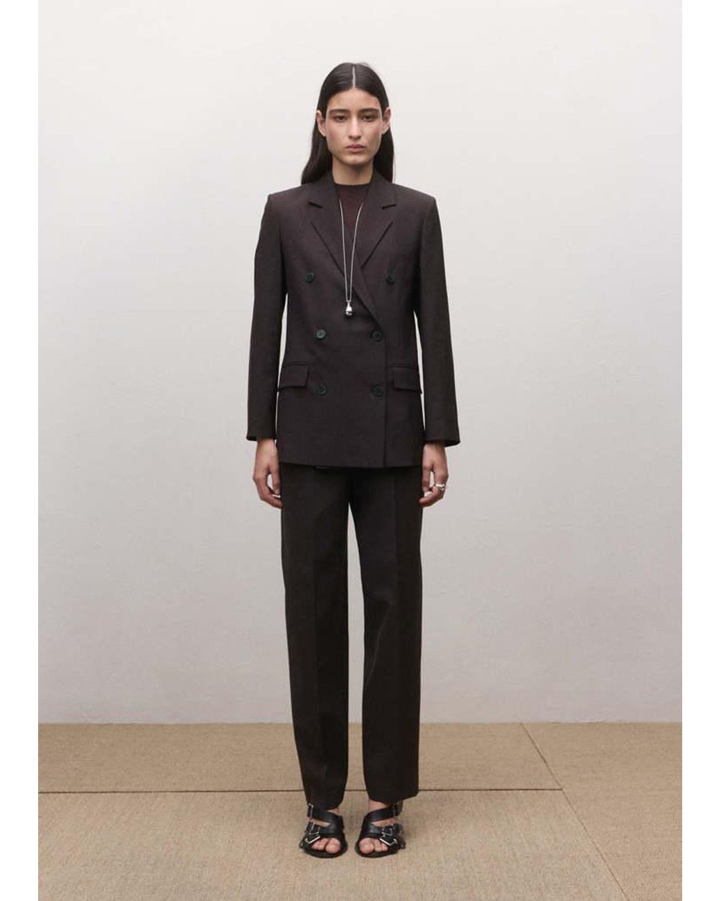 Mango Multicolor Double-Breasted Wool Suit Jacket