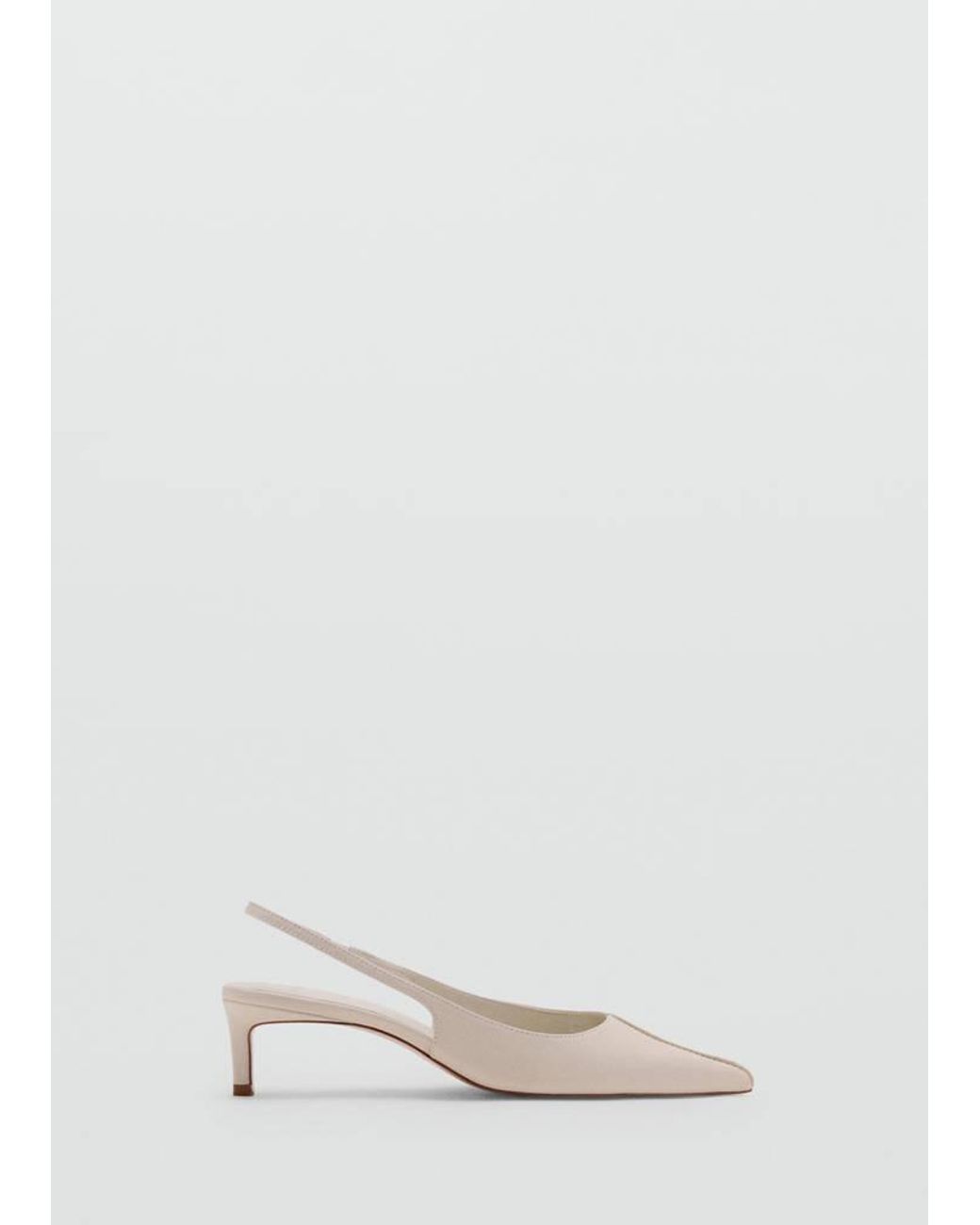 Mango White Pointed Toe Leather Shoes