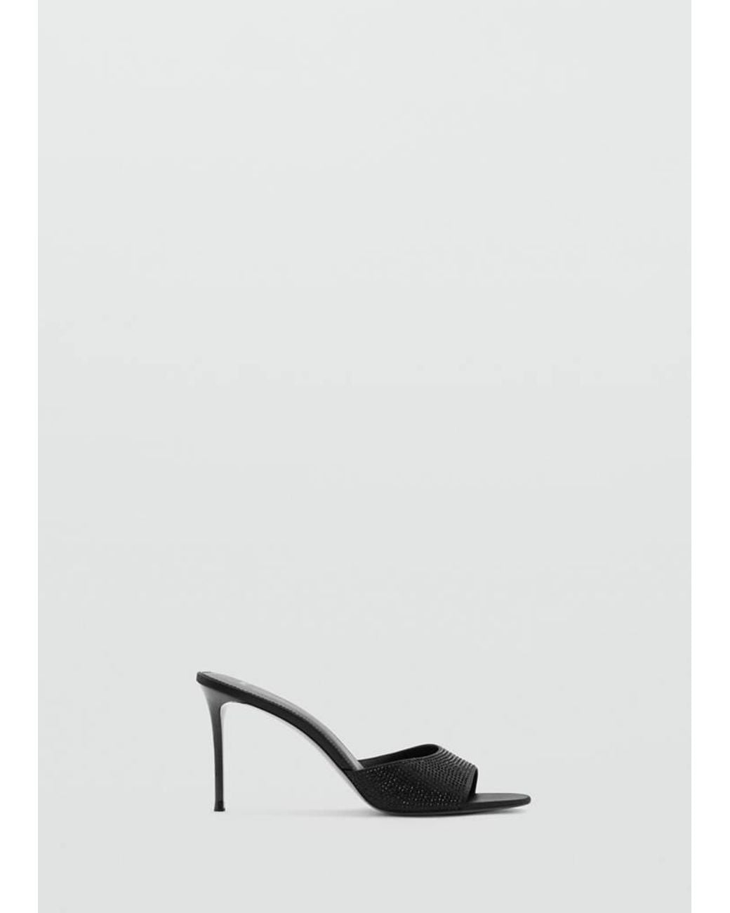 Mango White Glitter High-Heeled Sandals