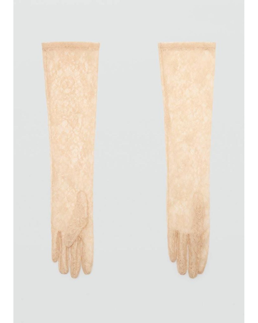 Mango White Long Lace Gloves