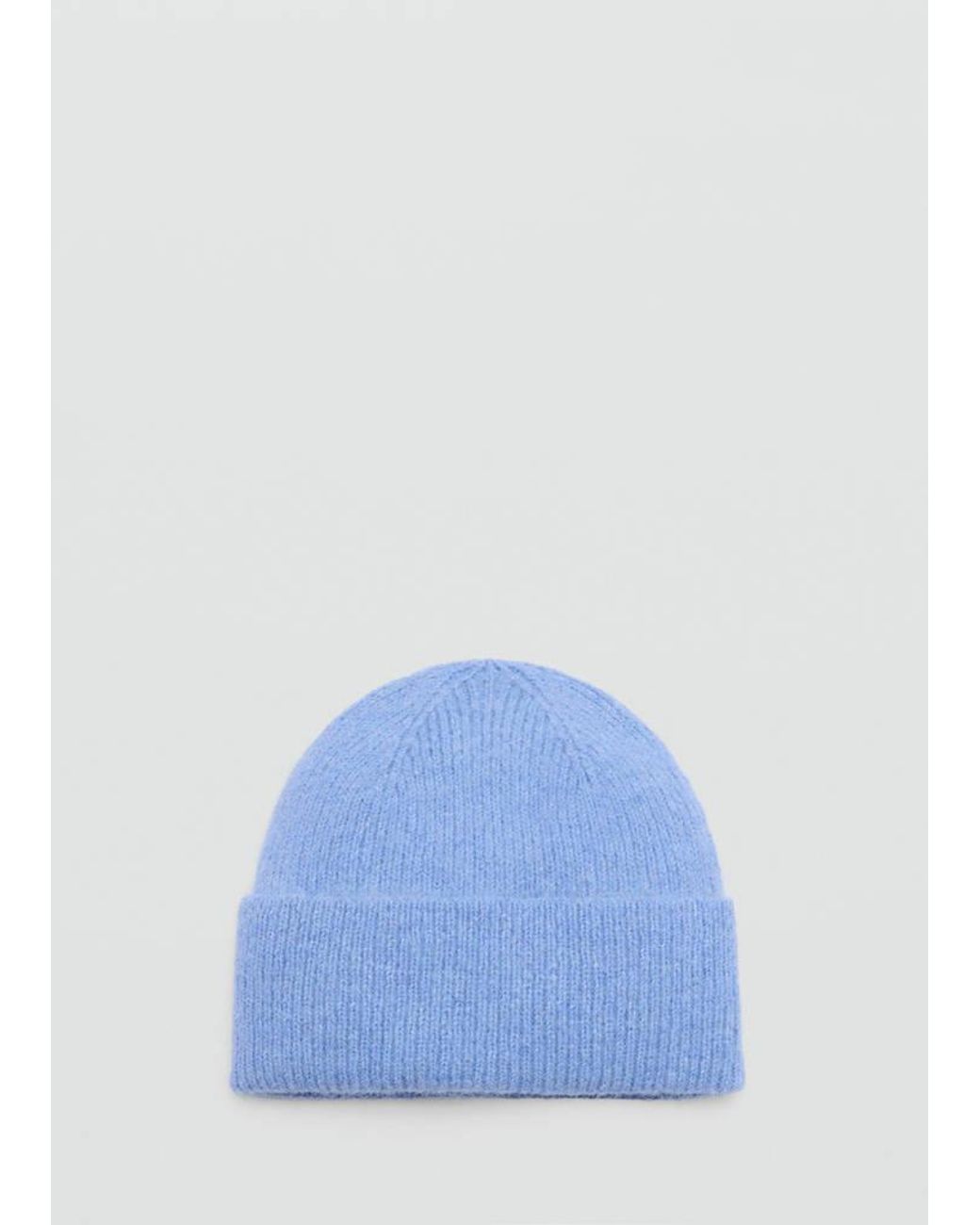 Mango Blue Rib-Knit Cap